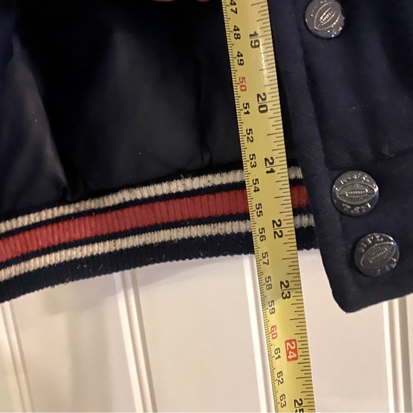 Authentic New England Patriots Wool Snap Front Letterman Jacket Youth - Picture 5 of 13